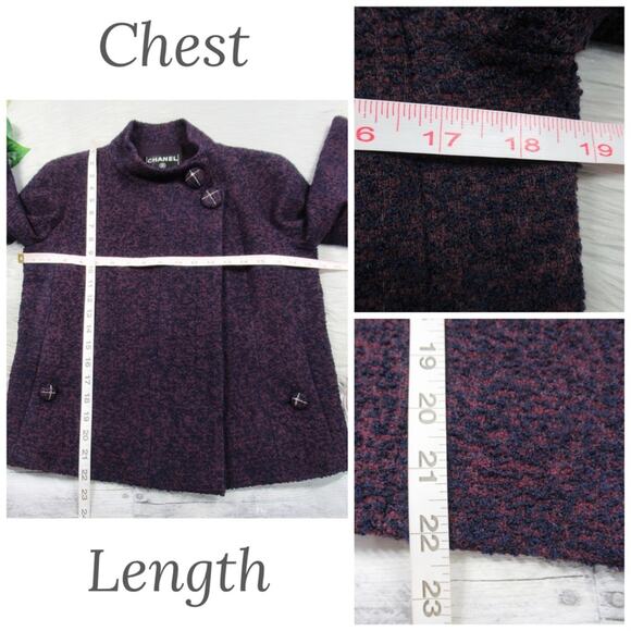 CHANEL Wool-Cashmere Tweed Mock Collar Dress & Double-Breasted Tweed Jacket Set - Picture 10 of 14